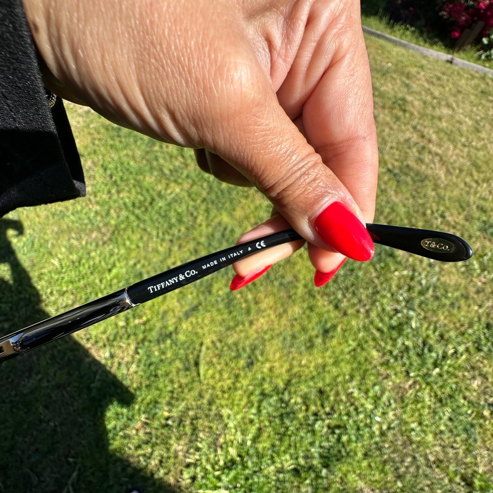 Tiffany & Co. Black Sunglasses with Silver Crystal Detail - Picture 7 of 8